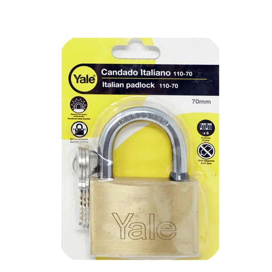 CANDADO 70mm ACERO ENDURECIDO ARANDELA CONTRA AGUA YALE
