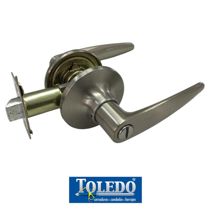 CERRADURA DE LEVER BARCELONA BOTON SATIN NIQUEL TOLEDO