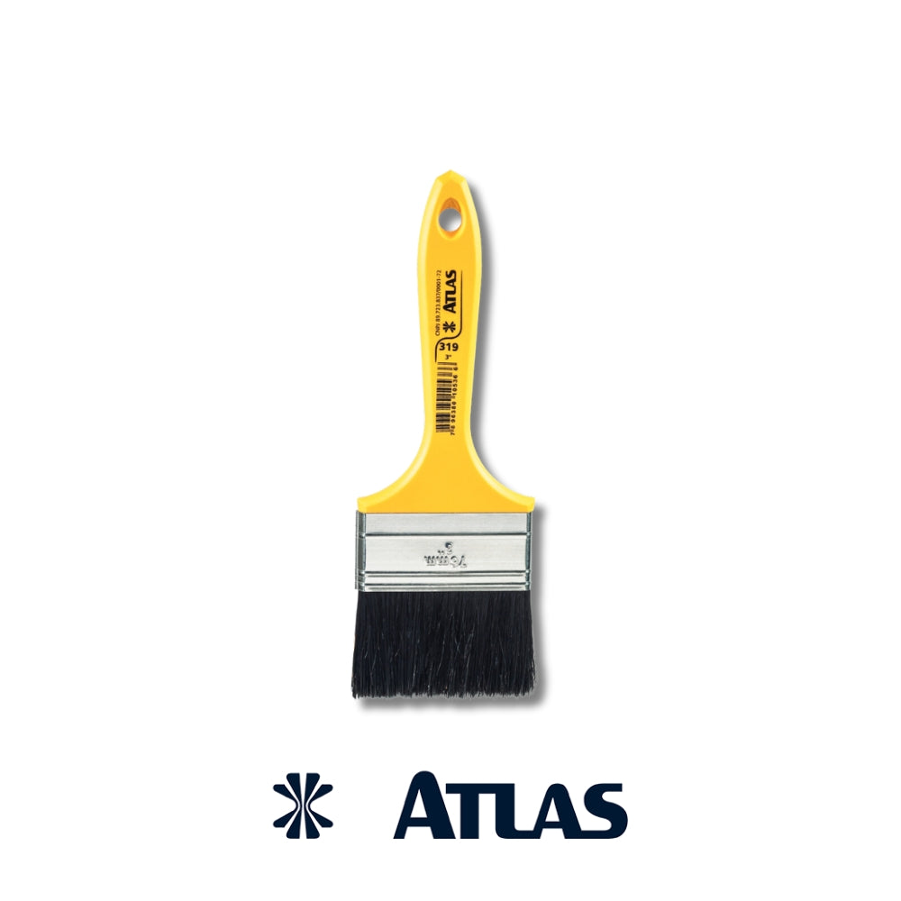 BROCHA ATLAS CERDA NEGRA(6) 3 PULGADAS MANGO AMARILLO