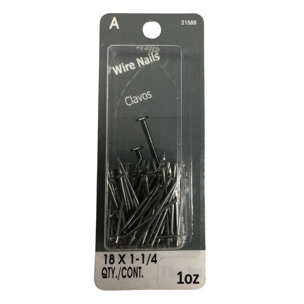 CLAVO DE ALAMBRE CON CABEZA 18GA x 1-1/4 PULGADAS