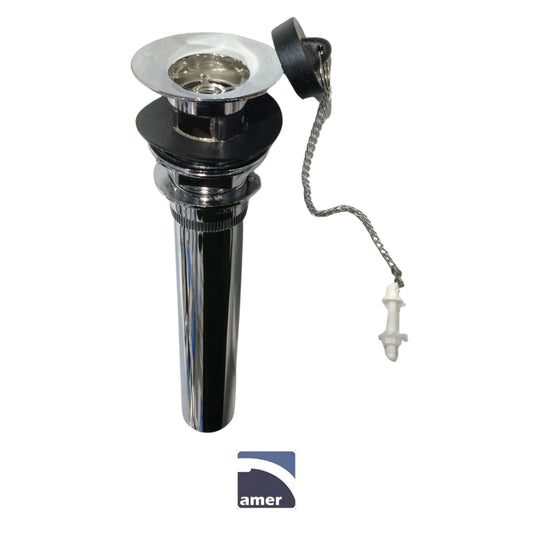 P.O. PLUG DE PLASTICO CROMADO 1 1/4 PULGADAS X 8 PULGADAS AMER