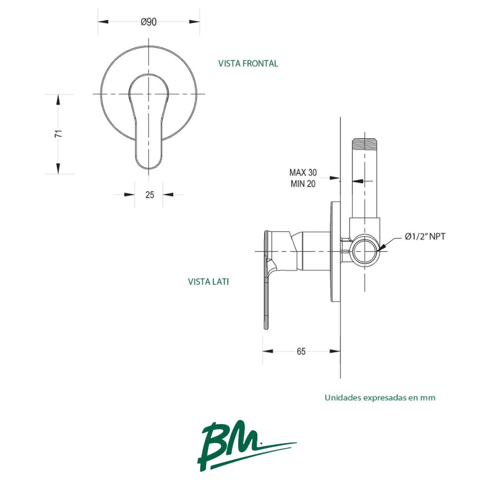 GRUPO DE DUCHA MONOMANDO TOKIO PLUS BM-3503