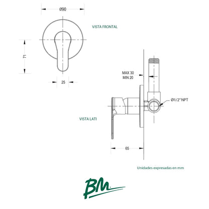 GRUPO DE DUCHA MONOMANDO TOKIO PLUS BM-3503
