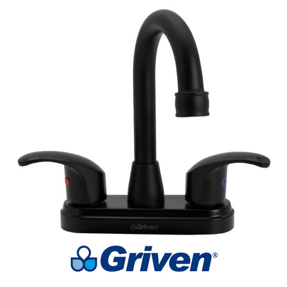 LLAVE DOBLE DE LAVAMANOS CUELLO TIPO BAR NEGRO GRIVEN GV-BF-1A