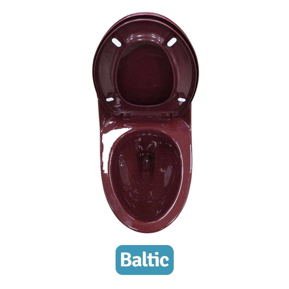 INODORO UNA PIEZA ELONGADO COLOR ROJO VINO BALTIC SR-1002