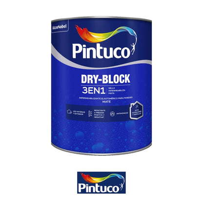 IMPERMEABILIZANTE ELASTOMERICO DRY-BLOCK BASE WHITE 1/4GL (0.946L) 20002347 PINTUCO