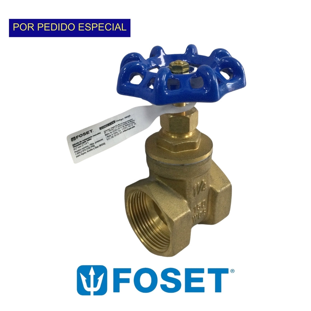 LLAVE DE PASO FOSET DE COMPUERTA 150 PSI 1 1/4 PULGADAS