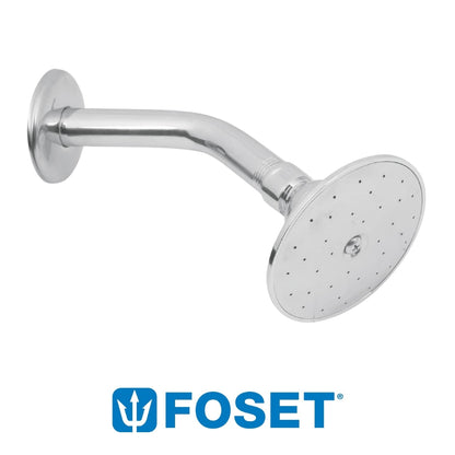 REGADERA COMPLETA CABEZA REDONDA METAL 3 1/2PULGADAS FOSET