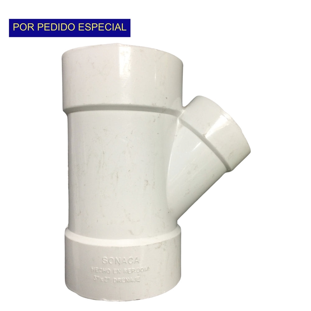 YEE REDUCCION PVC DWV 3 PULGADASX2 PULGADAS SANITARIO LIVIANO C/C