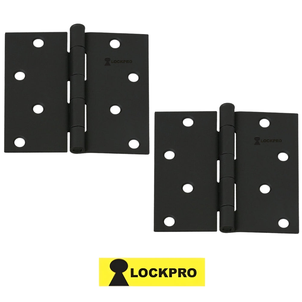 BISAGRA NEGRA 4 PULGADAS X 4 PULGADAS PAR 2.0MM ESPESOR LOCKPRO