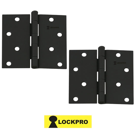 BISAGRA NEGRA 4 PULGADAS X 4 PULGADAS PAR 2.0MM ESPESOR LOCKPRO