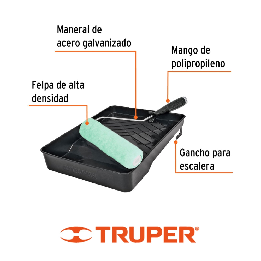 KIT DE PINTAR TRUPER 3 PCS (ESQUELETO, MOTA Y BANDEJA)