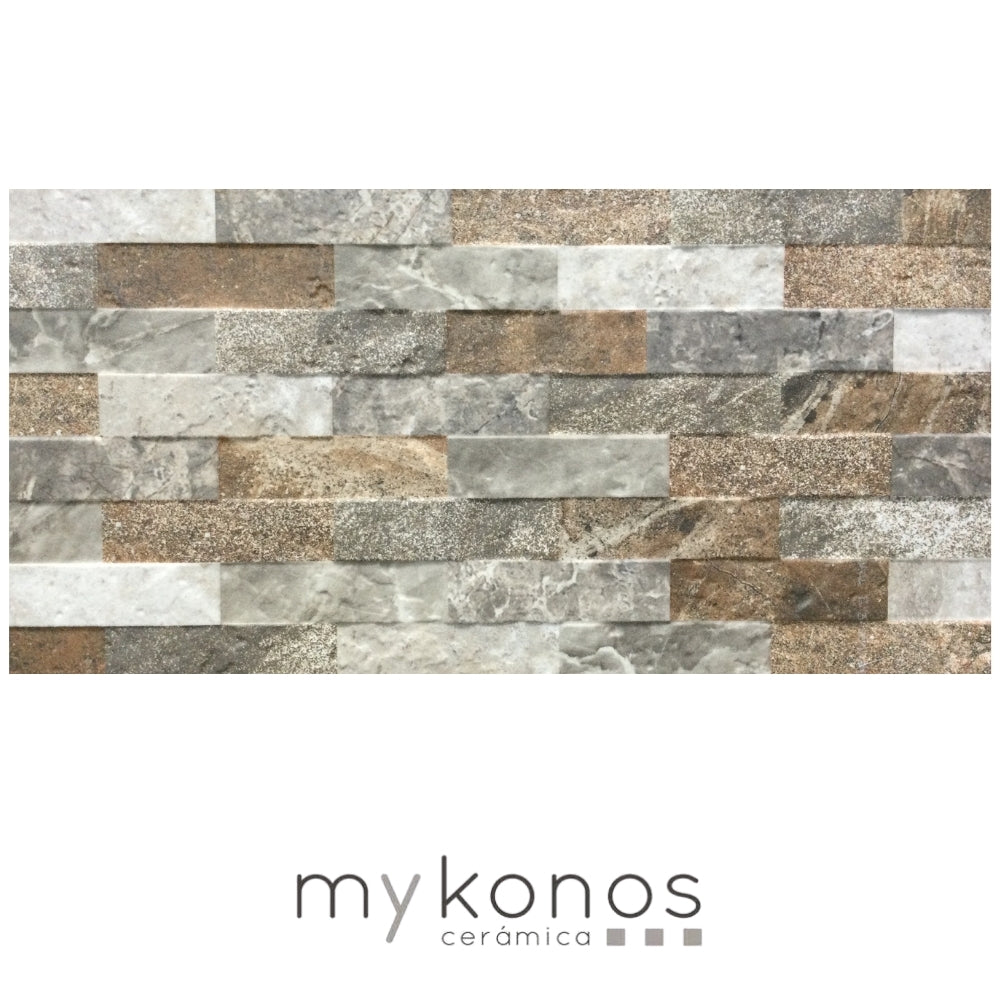 REVESTIMIENTO CERAMICO MYKONOS MIX MATE 25X50CM 1.63M2/CAJA