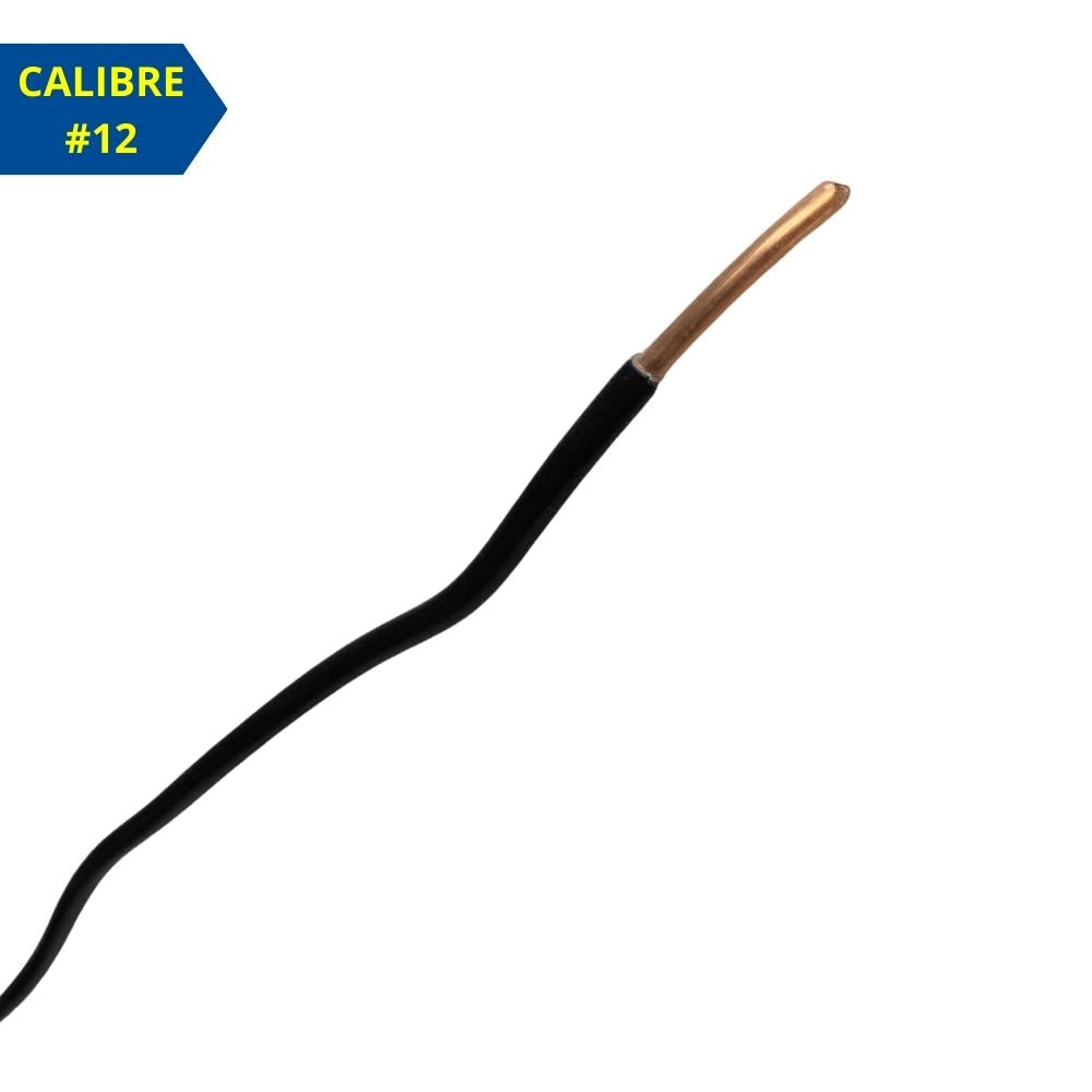 ALAMBRE SOLIDO THHN #12AWG NEGRO