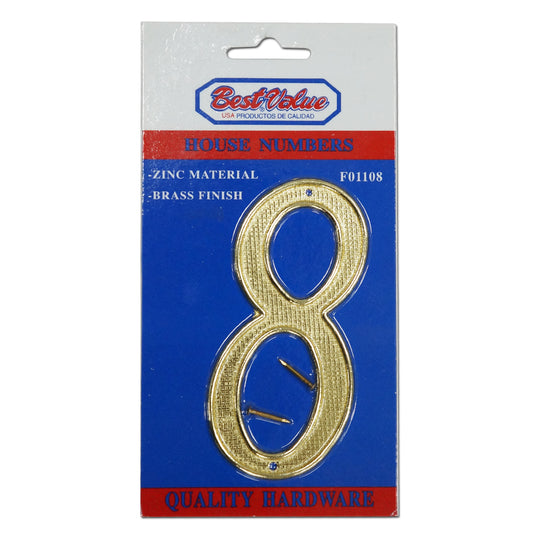 NUMERO PARA PUERTA  PULGADAS 8 PULGADAS  DORADO BEST VALUE