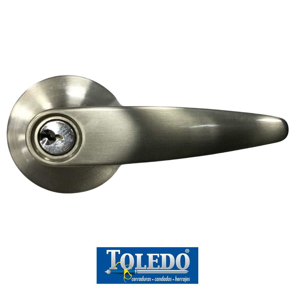 CERRADURA DE  LEVER BARCELONA LLAVE-BOTON SATIN NIQUEL TOLEDO