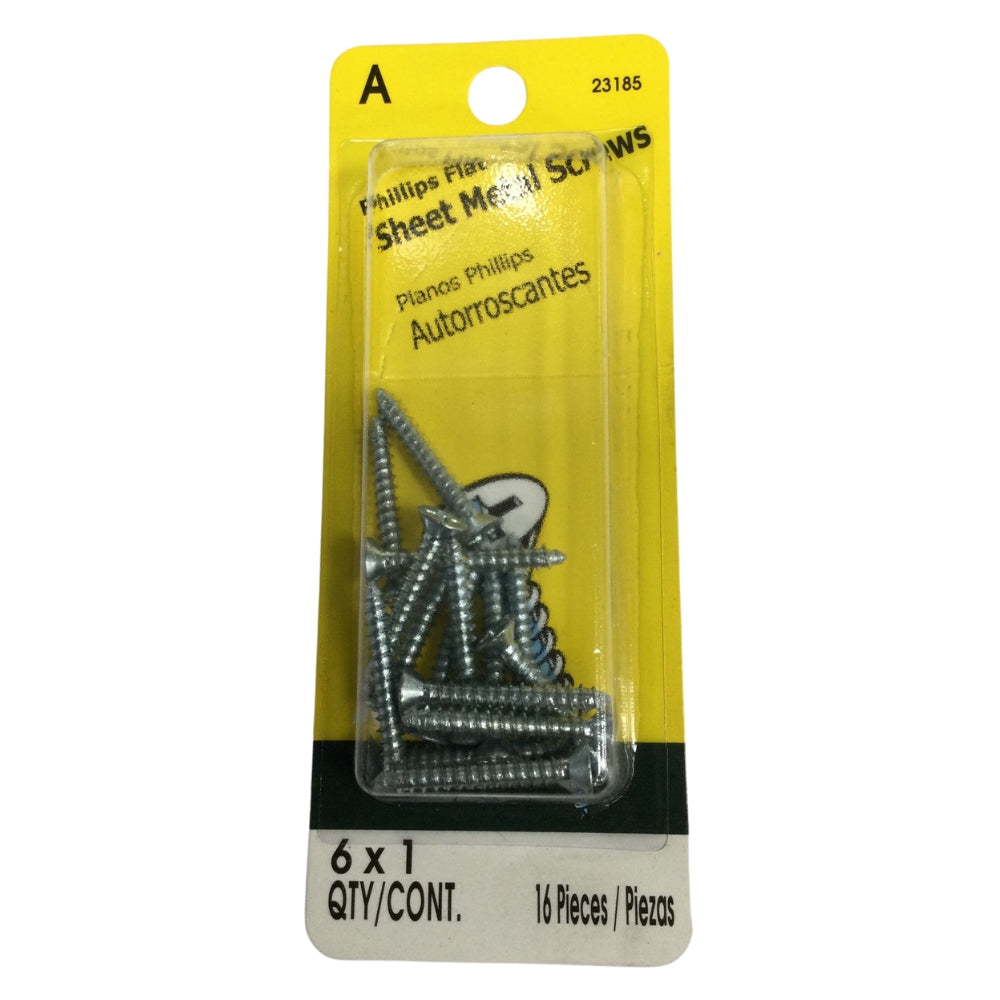 TORNILLO PARA LAMINA ZINCADO CAB PLANA PHILLIPS #6 x 1 PULGADAS