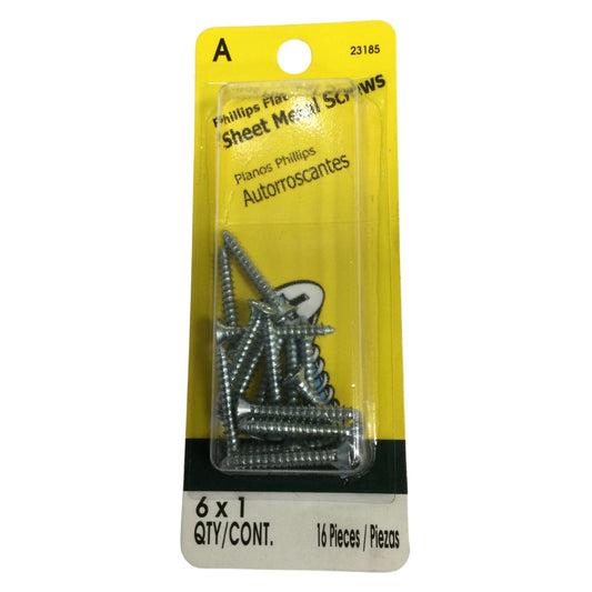 TORNILLO PARA LAMINA ZINCADO CAB PLANA PHILLIPS #6 x 1 PULGADAS