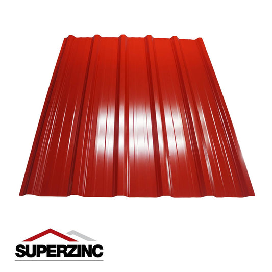 LAMINA DE ZINC CANAL ANCHO F3 10 PIES (3.0488m) ROJA SUPERZINC