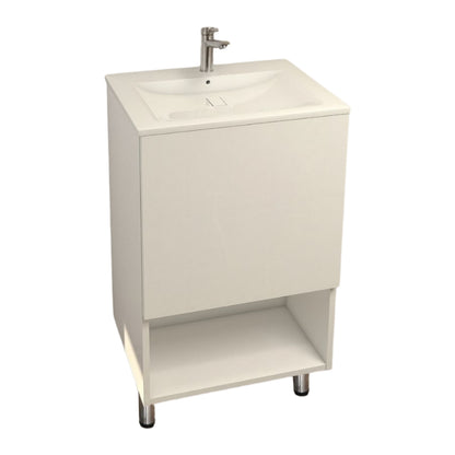 MUEBLE DE BANO CON LAVAMANOS Y GRIFERIA 1 PUERTA 0.51*0.41*0.86 M COLOR BLANCO FB18011 MOD. YKL-V002 RH