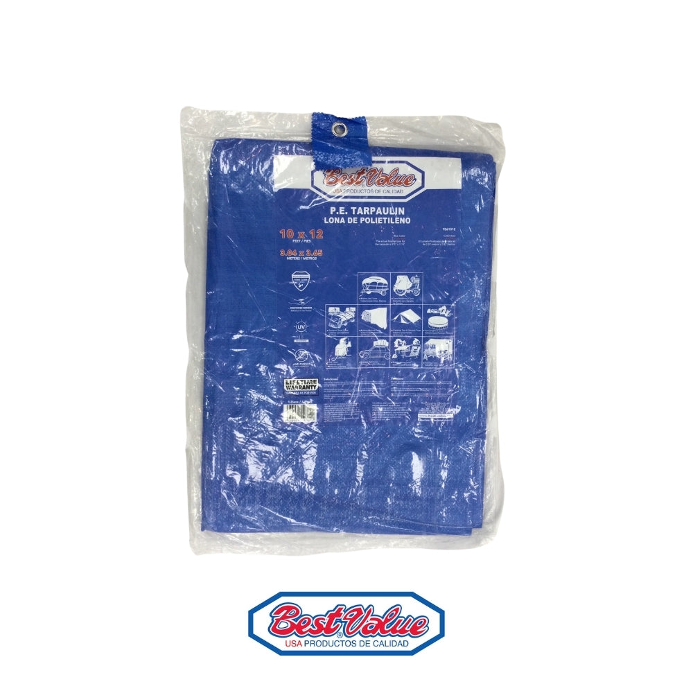 LONA PLASTICA CON OJETE 10 PIES X 12 PIES  BEST VALUE