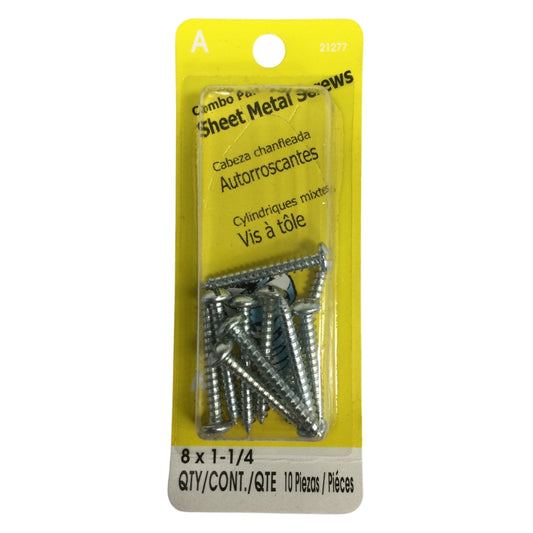 TORNILLO PARA LAMINA COMBO PAN HEAD ZINCADO #8 x 1-1/4 PULGADAS