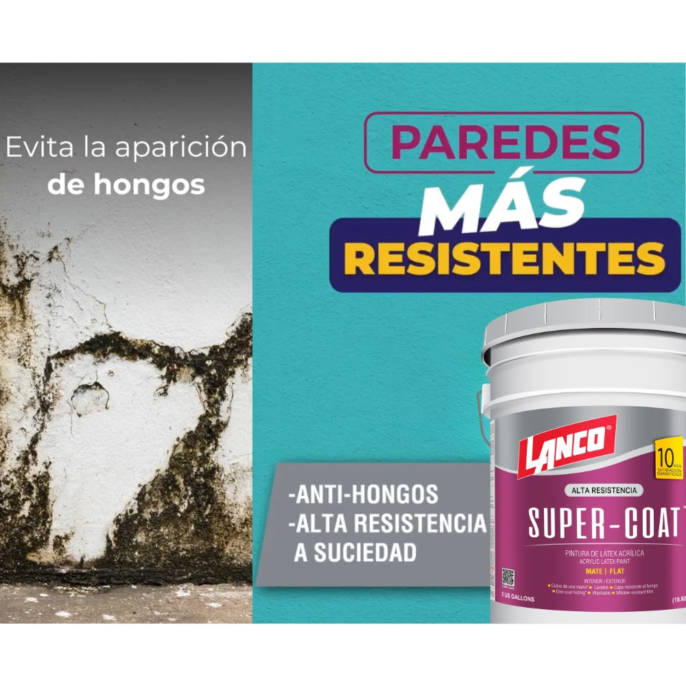 PINTURA SUPER COAT MATE PASTEL  5 GALONES SC688-2 LANCO