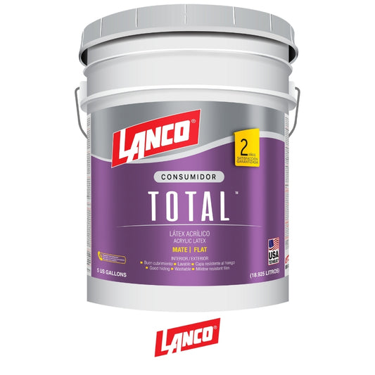 PINTURA TOTAL LATEX BLANCO 5 GALONES TL1424-2 LANCO