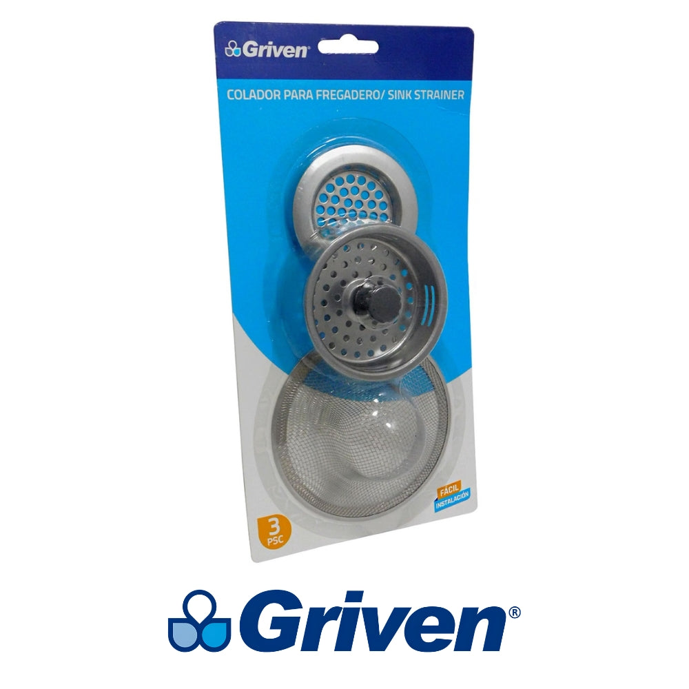 FILTRO COLADOR PARA FREGADERO SET X3 PIEZAS GRIVEN A018-ZJ3013