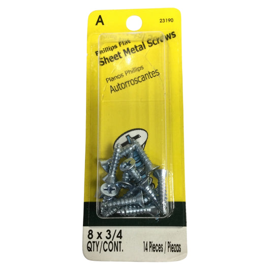 TORNILLO PARA LAMINA ZINCADO CAB PLANA PHILLIPS #8 x 3/4 PULGADAS