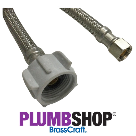 TUBO DE ABASTO PARA INODORO 3/8X12 PULGADAS ACERO BRASSCRAFT