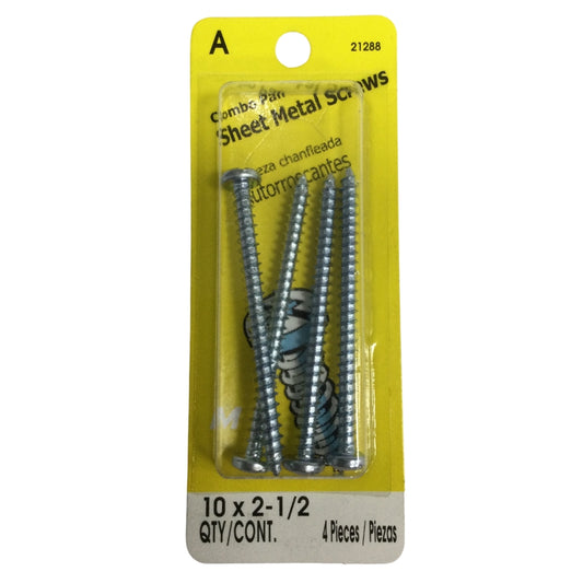 TORNILLO PARA LAMINA COMBO PAN HEAD ZINCADO #10 x 2-1/2 PULGADAS