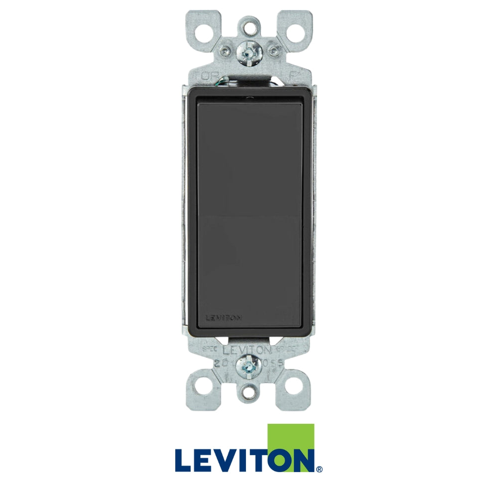 INTERRUPTOR SENCILLO DECORA NEGRO 120/277V 15A LEVITON