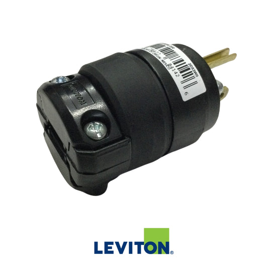 CONECTOR MACHO 15A-125V NEMA 5-15P CAUCHO LEVITON
