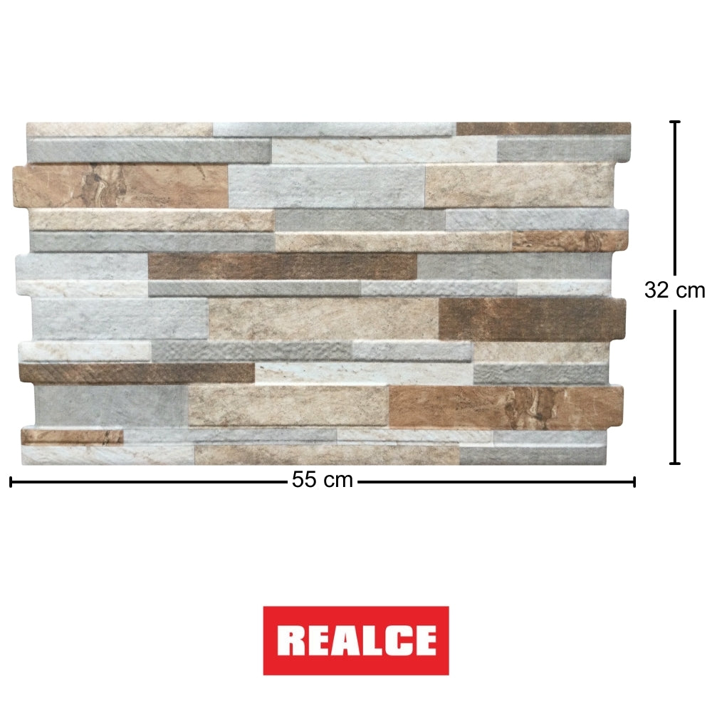 REVESTIMIENTO CERAMICO REALCE 32715 ROCK BONE 32x55CM 1.39M2/CAJA