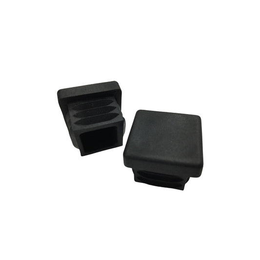 CASQUILLOS PLASTICOS CUADRADOS COLOR NEGRO 3/4 PULGADAS (20 X 20 MM)