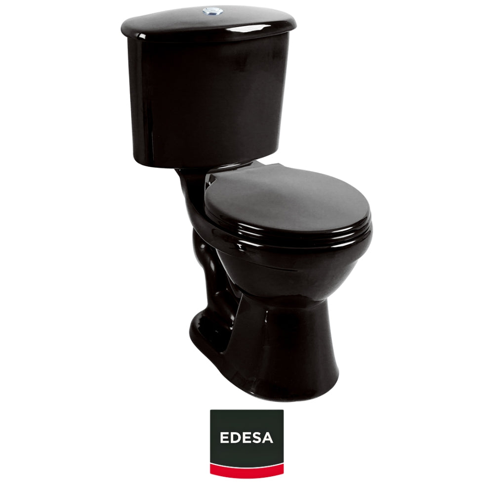 INODORO DOS PIEZAS REDONDO COLOR NEGRO EVOLUTION EDESA