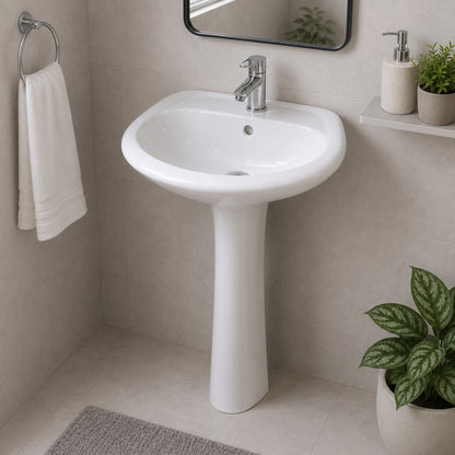 LAVAMANO CON PEDESTAL BLANCO (SR-3012)