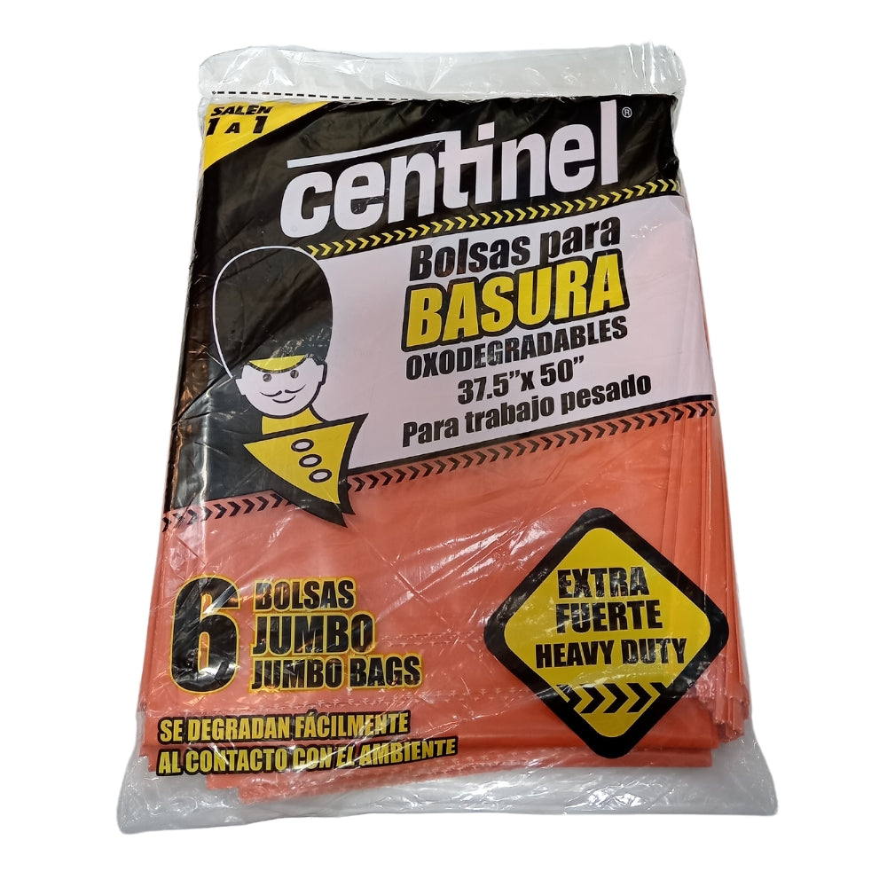 BOLSA PARA BASURA OXODEGRADABLE JUMBO 37.5 PULGADASX50 PULGADAS CENTINEL HEAVY 6U