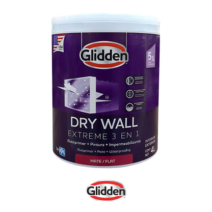 PINTURA ACRILICA DRY WALL EXTREME PASTEL GALON 19A0476710 GLIDDEN