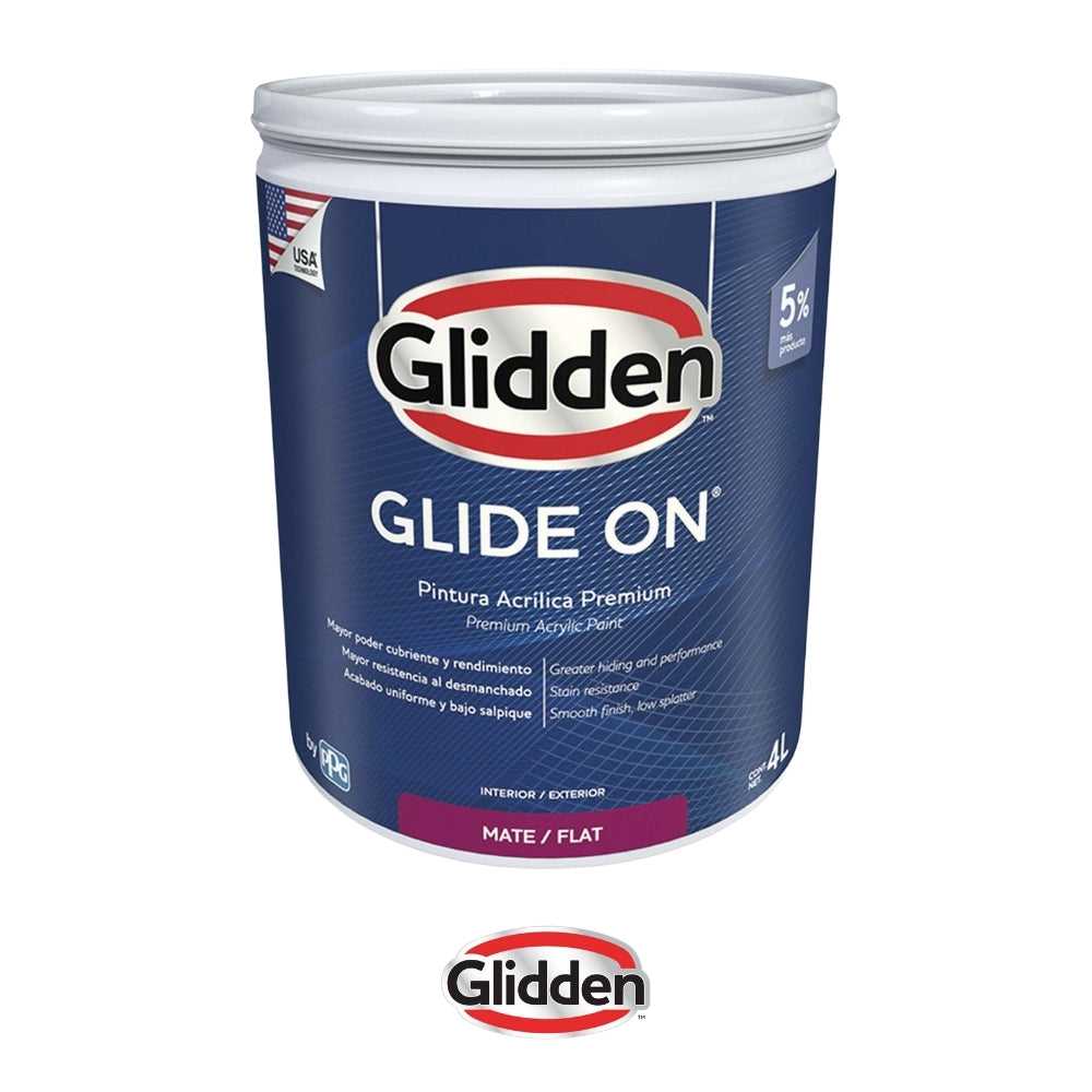 PINTURA GLIDE-ON ACRILICA MATE PASTEL GALON 19A0475801 GLIDDEN