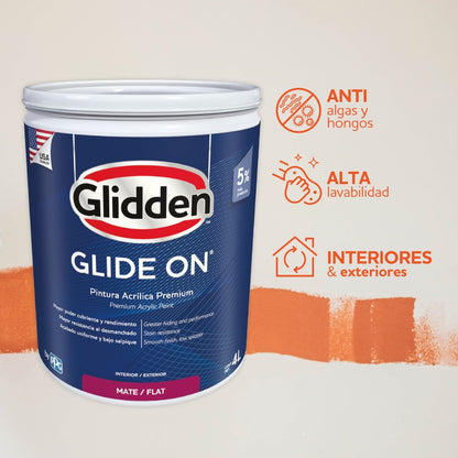 PINTURA GLIDE-ON ACRILICA MATE U-ACCENT GALON 19A0475805 GLIDDEN