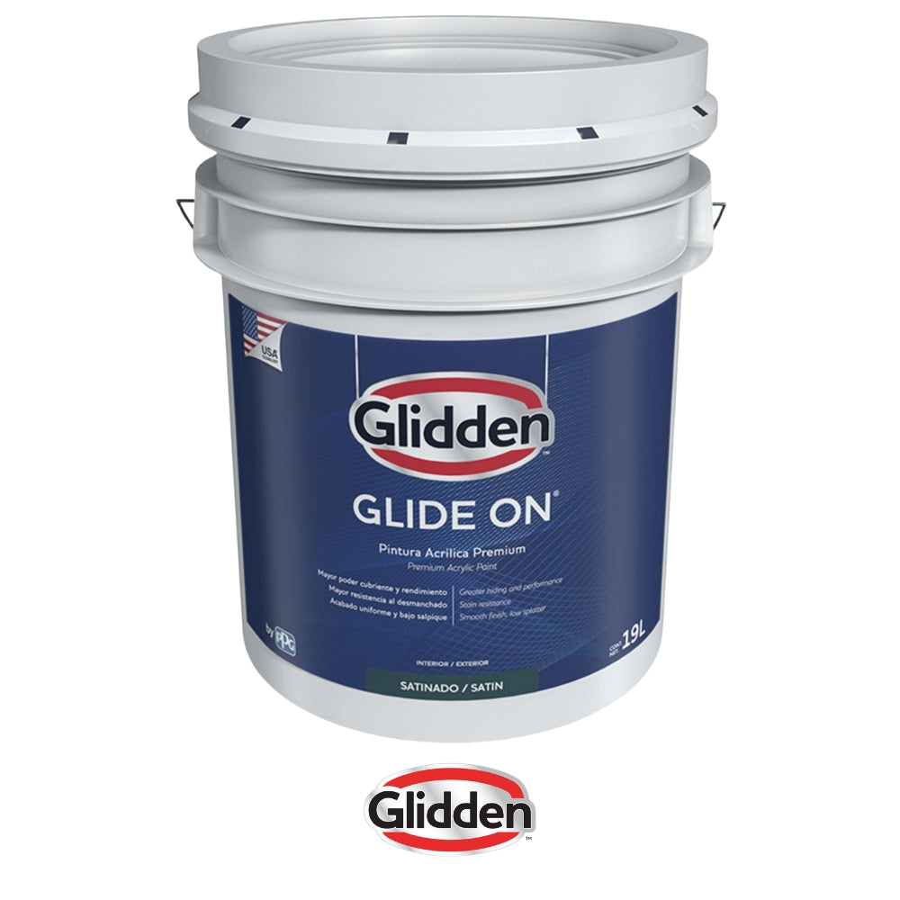 PINTURA GLIDE-ON SATIN BLANCO 5 GALONES 19A0275856 GLIDDEN