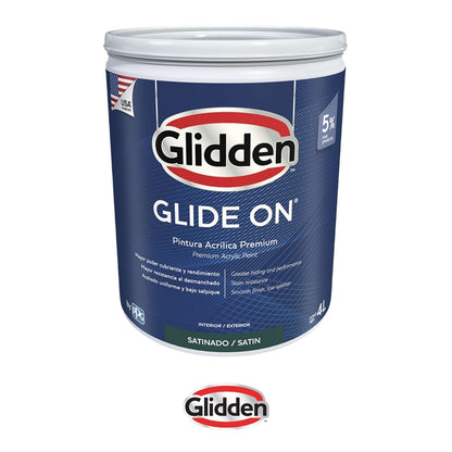 PINTURA GLIDE-ON SATIN BLANCO GALON 19A0475856 GLIDDEN