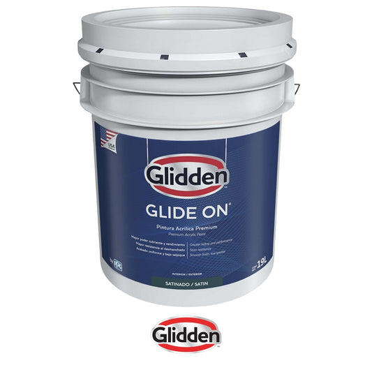 PINTURA GLIDE-ON SATIN INTERMEDIA 5 GALONES 19A0275807 GLIDDEN