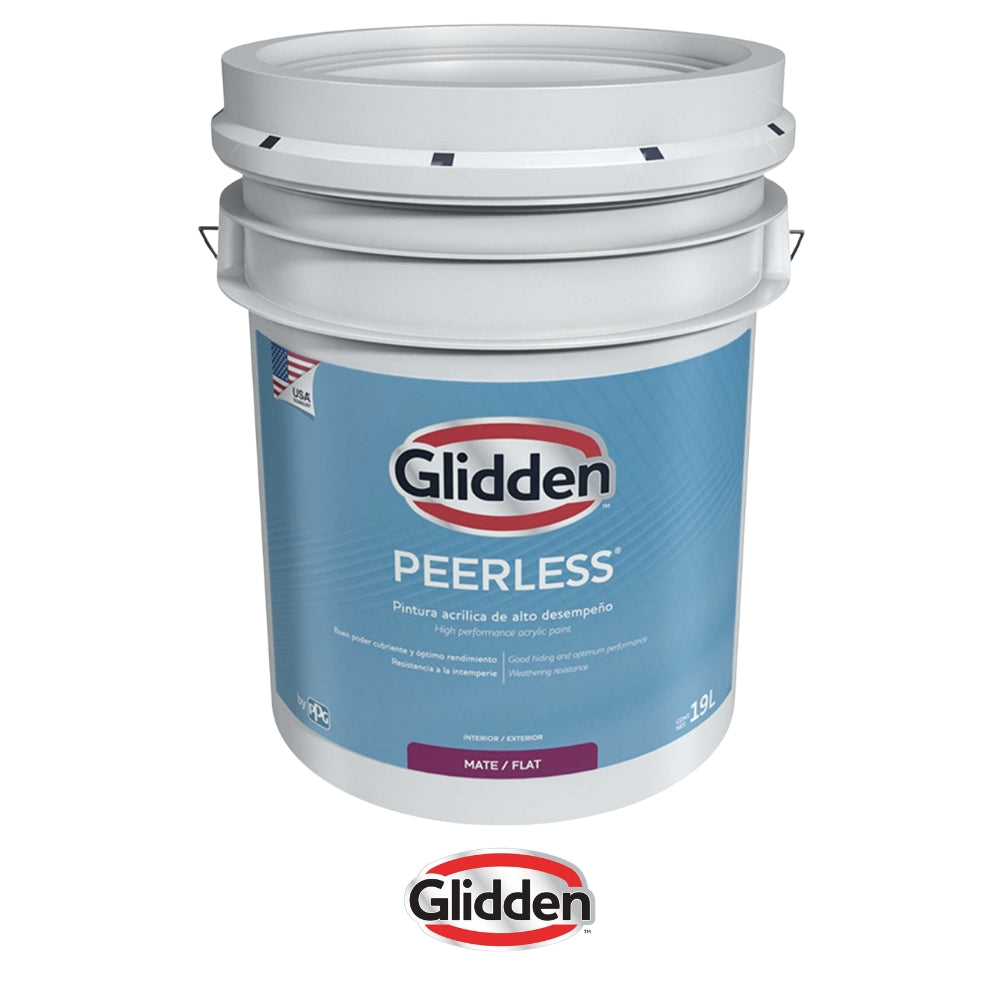 PINTURA PEERLESS ACRILICA MATE BLANCO 5 GALONES 19A0275810 GLIDDEN