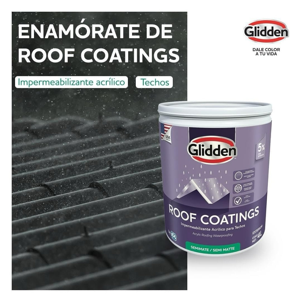 PINTURA IMPERMEABILIZANTE ROOF COATING BLANCO GALON 19A0476702 GLIDDEN