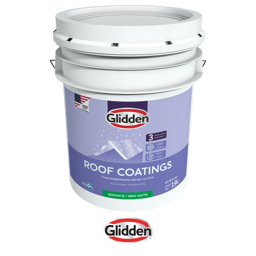 PINTURA IMPERMEABILIZANTE ROOF COATINGS 3A ROJO 5 GALONES 19A0276715 GLIDDEN