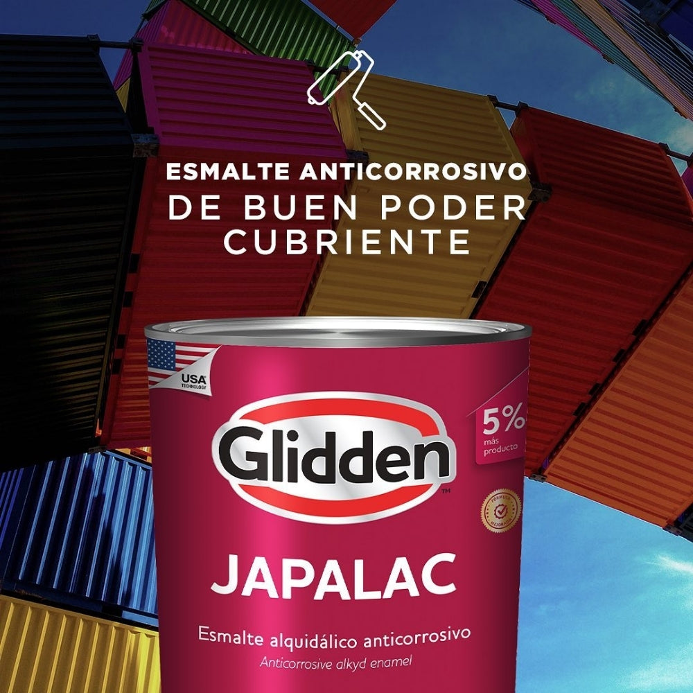 PINTURA ESMALTE BRILLANTE JAPALAC BLACK GALON 19A0475988 GLIDDEN