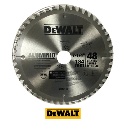 DISCO CORTE ALUMINIO  7 1/4 PULGADAS X 5/8 PULGADAS 48D DW03200 DEWALT